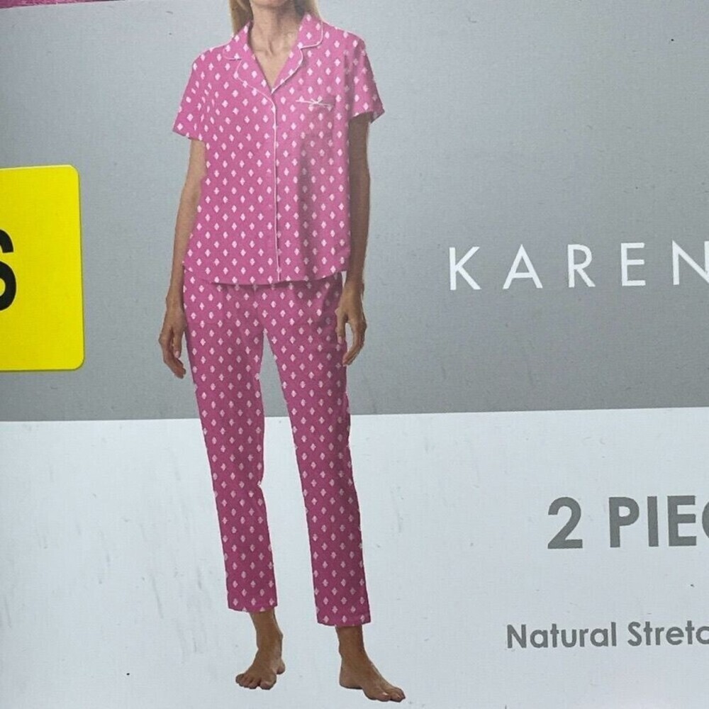 NWT Karen Neuburger Womens 2-Piece Pajama Set Pink Floral Small d0925